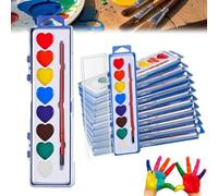 Mini Ensembles De Peinture Aquarelle Pour La Saint-Valentin Avec Pinceau Lavable En Forme Cœur - Ensemble À L'eau Cadeaux Échange Classe Scolaires Activités Artistiques(A-3pcs)