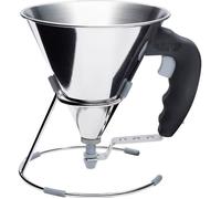 De Buyer - Entonnoir à piston avec pied KWIK en inox - 0,8 L -, Noir