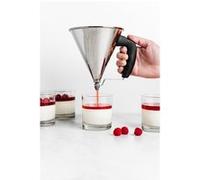 De Buyer - Entonnoir à piston avec pied KWIK en inox - 0,8 L -, Noir