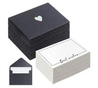 Mini Enveloppe, Enveloppes, 50 pièces 10,5×7cm, Noir