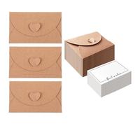 Mini Enveloppes,25 PCS Kraft Enveloppe Enveloppes de Correspondances et de Cartes de Vœux Mini Enveloppe Cadeau pour Noël Thanksgiving Invitation au Mariage Cartes Vœux Fête D'Anniversaire