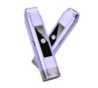 Mini Épilateur Bikini Électrique 2-en-1 pour Femmes - Rasoir avec Double Tête et Écran Numérique, Étanche IPX7, Nettoyage Facile - Pour Visage, Jambes et Zone du Maillot - Rechargeable (Violet)
