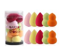 Mini Éponge De Maquillage En Forme De Goutte D'eau Pour Femmes, 10 Pièces, Bouffante De Poudre De Fond De Teint Multicolore, Outil Cosmétique En Forme De Gourde