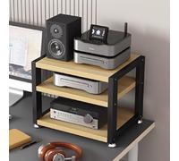 Mini étagère HiFi - Support multimédia AV à 3 niveaux, armoire stéréo décorative, tour de rack audio peu encombrante pour bureau, console multimédia légère