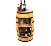 CREATIVE COOPER Mini étagère Ronde en Forme de tonneau de vin - Étagère à Bouteilles en Bois - Décoration - Baril en Bois - pour Bar - Meubles de Salon - Peut être utilisée comme étagère à vin (chêne)