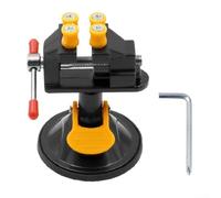 Mini étau de table avec vis de serrage à 360 - Rotation à 360 - Base ventouse pour divers besoins d'artisanat (noir)