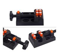 Mini Étau de Table Réglable, Pince Fixe à Ouverture Rapide | Plastique Noir, Huit Trous, Usage Manuel, pour Noix, Olives et Perles, Outil Compact Pratique