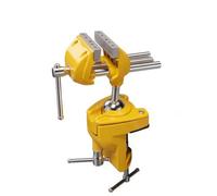 Mini Étau, Jaune | Rotatif à 360 , Étau avec Base Pivotante, Universel, Outillage, pour Menuiserie, Modélistes, Bricoleurs