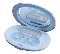 Mini étui à lentilles de contact exquis - Kit de voyage - Avec dissolvant de matériel d'usine avec pince à épiler et étui de contact sans fuite - Pour lentilles dures souples