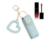 Mini étui à rouge à lèvres en cuir PU étanche , bleu clair | Trousse de maquillage de voyage pour sac à main, anniversaires, Noël, Nouvel An, célébration