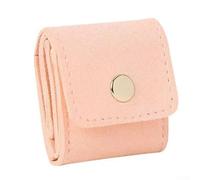 Mini étui de rangement de bijoux de voyage avec fermeture à bouton et sections séparées pour boucles d'oreilles, bagues, colliers - Convient aux espaces restreints (rose)