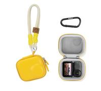 Mini étui de rangement pour DJI Osmo Nano - Sac de transport de voyage en cuir PU - Étanche - Portable - Avec dragonne et mousqueton pour appareil photo nano, jaune, Mini étui de rangement pour DJI