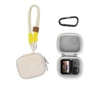 Mini étui de rangement pour DJI Osmo Nano - Sac de transport de voyage en cuir PU - Étanche - Portable - Avec dragonne et mousqueton pour appareil photo nano, blanc, Mini étui de rangement pour DJI