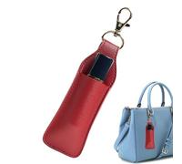 Mini étui de transport pour baumes cosmétiques - Trousse de voyage pour rouge à lèvres - Accessoire de maquillage - Avec porte-clés - Pour femme et fille, rouge, Voir description, Voir description