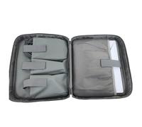 Mini étui de transport rigide - 35 x 30 x 10 cm - Boîte de rangement doublée de mousse absorbant les chocs avec structure à 4 poches - Sac de voyage en tissu Oxford pour mini ensemble (gris) (vert