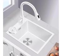 Mini Evier Cuisine en Inox, Évier de Bar Moderne à Montage LatéRal avec Robinet, for Buanderie, Balcon et Jardin