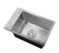 Mini évier de cuisine en acier inoxydable 304, cuve simple, argent, peu encombrant, pour camping-car, plan de travail compact, bassin de 45 x 35 x 20 cm, idéal pour les petites cuisines