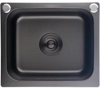 Mini évier de cuisine en acier inoxydable - Design bar noir intégré, compact 46 x 40 x 20 cm pour studio d'angle, idéal pour les bars à domicile et les stations de café.