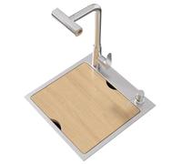 Mini évier en acier inoxydable avec robinet multifonction - Bol simple pour cuisine, comptoir de bar, lavage des légumes - Compact et peu encombrant