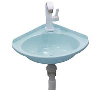 Mini évier mural compact en plastique pour camping et caravanes. Lavabo à main extérieur peu encombrant avec drainage. Idéal pour les camping-cars et les petits espaces