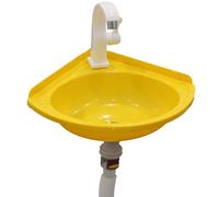 Mini évier mural compact pour camping et caravanes | Lavabo d'angle en plastique durable avec drain | Lavabo portable peu encombrant pour les aventures en plein air