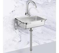 Mini évier mural en acier inoxydable avec robinet, idéal pour restaurant, bar, camping-car, salle de bain, garage, station de lavage des mains