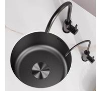 Mini évier rond compact en acier inoxydable avec robinet et accessoires - Évier de préparation peu encombrant pour bars à domicile, petites cuisines et zones de préparation des aliments (36 cm)