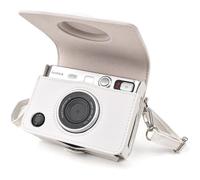Mini EVO Étui de protection vintage en cuir PU pour appareil photo instantané Fuji Instax Mini EVO Housse amovible avec bandoulière réglable Port de charge de batterie