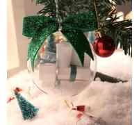 Mini Express Box Ornaments,Personalized Christmas Express Balls Ornament,Clear Ball Ornament for Christmas Tree,Mini Christmas Halloween Ornaments,Home Christmas Tree Decorations (White Box)