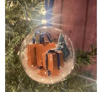 Mini Express Box Ornaments,Personalized Christmas Express Balls Ornament,Clear Ball Ornament for Christmas Tree,Mini Christmas Halloween Ornaments,Home Christmas Tree Decorations (Orange Handbag)