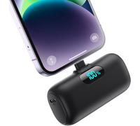 Mini External Battery For Iphone 5000mah, Upgrade 15w Pd 3.0a Fast Charging, Compact And Lightweight Power Bank Lcd Screen Portable Charger Compatible With Iphone 14/14 Pro /13/12/11/Xr/X/8/7/6