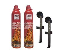 Mini extincteur I extincteur aérosol pour maison voiture éteint les feux mini extincteur pour cuisine, camping, maison spray extincteur protection incendie n'importe où I 2 x 500 ml avec support