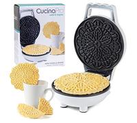 Mini fabricant de Pizzelle électrique - Makes 1 Personal Tiny Size 4" Gaufre italienne traditionnelle en minutes - Presse à fer antiadhésive dans le guide de recette - Unique Dessert Cookie Treat or