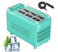 Mini fabrique de glaçons, machine à glaçons, glaçons carrés épais 8/12, avec cordon d'alimentation pour voiture pour utilisation à la maison, au bureau, en dortoir, en camping, en camping-ca green 12