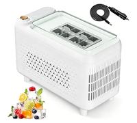Mini fabrique de glaçons, machine à glaçons, glaçons carrés épais 8/12, avec cordon d'alimentation pour voiture pour utilisation à la maison, au bureau, en dortoir, en camping, en camping-car white 8