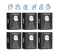 Mini Fantômes - Figurines Mignonnes De Fantômes Lumineuses pour Halloween avec Boîte,Décorations Luminescentes en Résine pour Maison Jardin Intérieur Extérieur