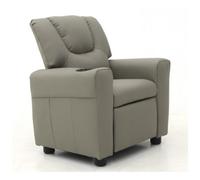 Mini fauteuil relax ITCHI relevable manuellement matière PU couleur gris.
