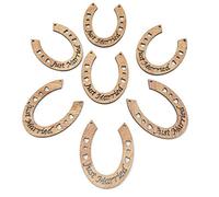 Mini fer à cheval en bois de 35 mm pour mariage vintage shabby chic avec inscription «Just Married», Bois dense, marron, 35mm