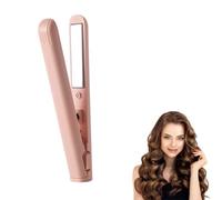 Mini Fer à Friser Double Usage Pour Créer De Petites Boucles, Combinant Mini Boucles Et Cheveux Raides En Un Seul Appareil,Fer à Friser Portable, Adapté à Tous Les Types De Cheveux (Rose)
