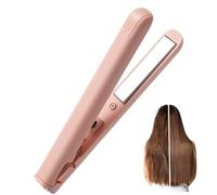 Mini fer à lisser de voyage, mini fer à friser double usage, lisseur et bigoudi chauffage rapide, plat en céramique sans fil, friser USB portable pour cheveux courts