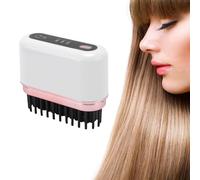 Mini fer à lisser sans fil 2 en 1 avec brosse et peigne à chaud avec technologie ionique - Fer à lisser portable sans fil pour voyage, 3 niveaux de température 160-200 °C, autonomie de 50 minutes