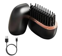 Mini Fer à Lisser Sans Fil, Brosse Lissante Portable Rechargeable 3 Niveaux de Température pour Lissage Rapide Céramique,Convient aux Voyages et Retouches Noir, 1 Pièce