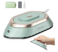 Mini Fer À Repasser De Voyage Portable Léger Compact Pour Vacances Couture Avec Sac De Rangement,Chauffe Vite Sans Vapeur, Vert