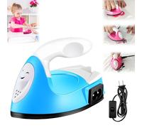 Mini Fer à Repasser Plat pour Cheveux Holics Beauté - Accessoires de Base de Charge pour Perles, Patchs, Vêtements (Bleu)