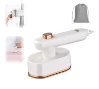 Mini Fer à Repasser Vapeur de Voyage - Défroisseur Portable Handheld Rotatif à 90° pour Vêtements mit Semelle Antiadhésive, Chauffage Rapide 15s Repassage Sec & Vapeur pour Vacances (UK,White)