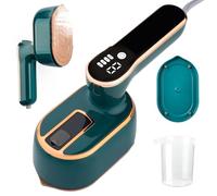 Mini Fer à Repasser Vapeur, Défroisseur Vapeur de Voyage 2 en 1 Portable, 1000 W 15s De Chauffage Rapide, Steam Iron avec Réservoir deau 100 ML, Petit Défroisseur à Main pour Maison et Voyage (Vert)