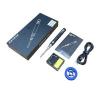 Mini fer à souder rechargeable par USB avec 3 temps réglables 350-450 °C, charge de type C, puissance 8 W-10 W, pour bricolage et réparation, outil de soudure en métal portable avec support et embouts