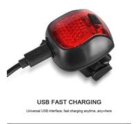 Mini Feu Arrière De Vélo Led 5 Modes, Éclairage Élargi À 180 °, Chargement Usb, Matériau Abs, Équipement De Conduite De Nuit