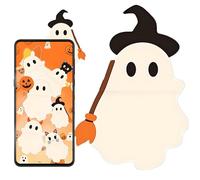 Mini Figure de téléphone - Halloween Ghost Smartphone Figurine Peel and Stick | Petit modèle décoratif pour Le Tableau de Bord de la Tablette de téléphone Portable.