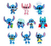 Mini Figures Set,10 pièces Thème Anniversaire Fête de Gâteaux Décoration,Mini Figurines Cake Toppers, Décoration de Gâteau Anniversaire Fille Garçon Cupcake (Bleu)